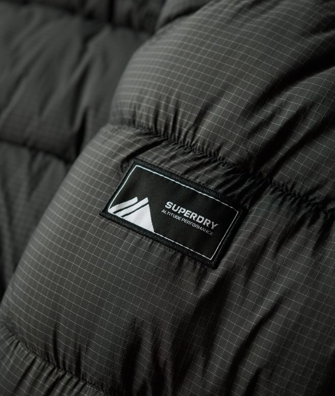 Długa kurtka Puffer z tkaniny ripstop Długa kurtka Puffer z tkaniny ripstop