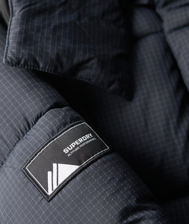 Długa kurtka Puffer z tkaniny ripstop Długa kurtka Puffer z tkaniny ripstop