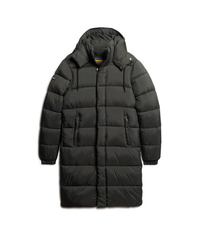 Długa kurtka Puffer z tkaniny ripstop Długa kurtka Puffer z tkaniny ripstop