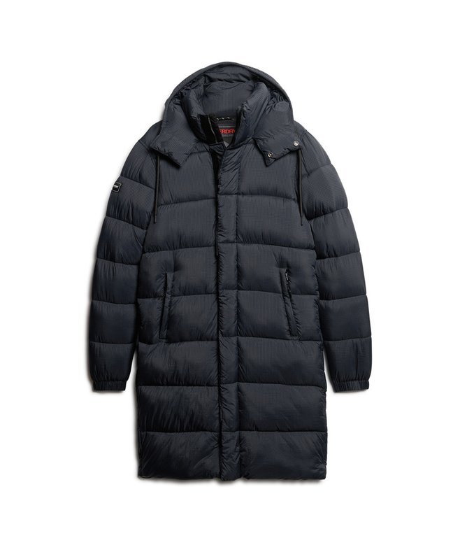 Długa kurtka Puffer z tkaniny ripstop Długa kurtka Puffer z tkaniny ripstop