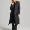 Długi, lekko wyściełany płaszcz Puffer z kapturem Hooded z sztucznego futra Długi, lekko wyściełany płaszcz Puffer z kapturem Hooded z sztucznego futra