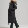 Długi, lekko wyściełany płaszcz Puffer z kapturem Hooded z sztucznego futra Długi, lekko wyściełany płaszcz Puffer z kapturem Hooded z sztucznego futra