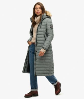Długi płaszcz Puffer z kapturem Hooded Fuji