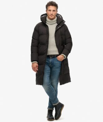 Długi puchowy Hooded Puffer płaszcz