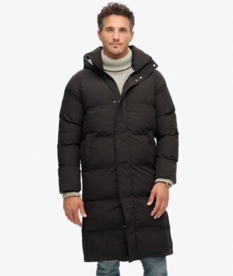 Długi puchowy Hooded Puffer płaszcz