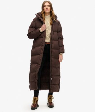 Długi puchowy płaszcz Hooded