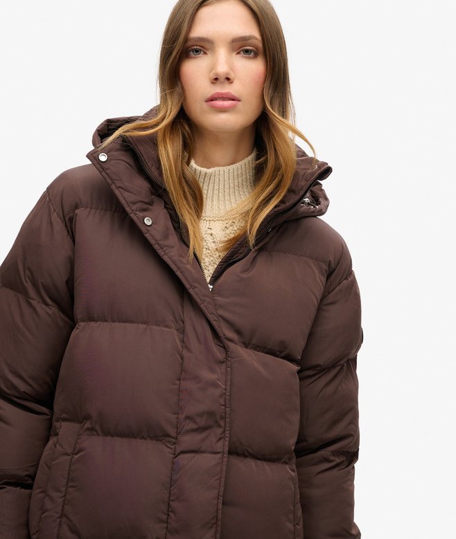 Długi puchowy płaszcz Hooded Długi puchowy płaszcz Hooded