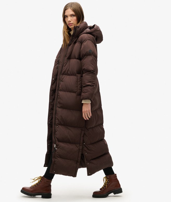 Długi puchowy płaszcz Hooded Długi puchowy płaszcz Hooded