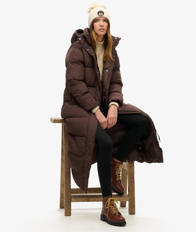Długi puchowy płaszcz Hooded Długi puchowy płaszcz Hooded