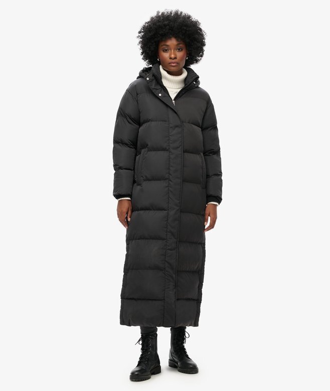 Długi puchowy płaszcz Hooded Długi puchowy płaszcz Hooded