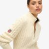 Dzianinowy sweter rugby z półzamkiem