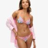 Fioletowe figi bikini z wiązaniem na bokach