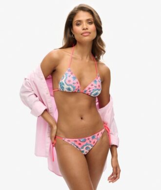 Fioletowe figi bikini z wiązaniem na bokach