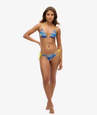 Fioletowe figi bikini z wiązaniem na bokach