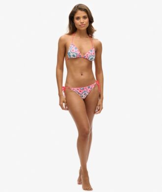 Fioletowe figi bikini z wiązaniem na bokach