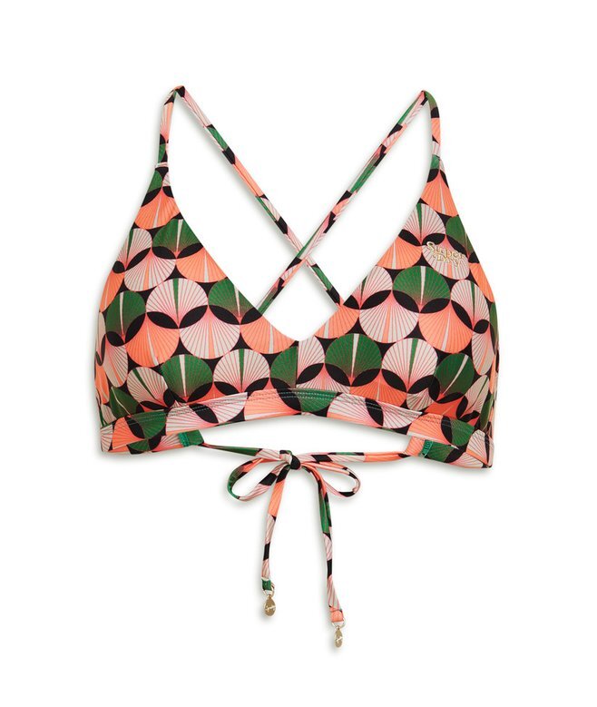 Górka bikini z trójkątnymi miseczkami i krzyżującymi się na plecach ramiączkami Górka bikini z trójkątnymi miseczkami i krzyżującymi się na plecach ramiączkami