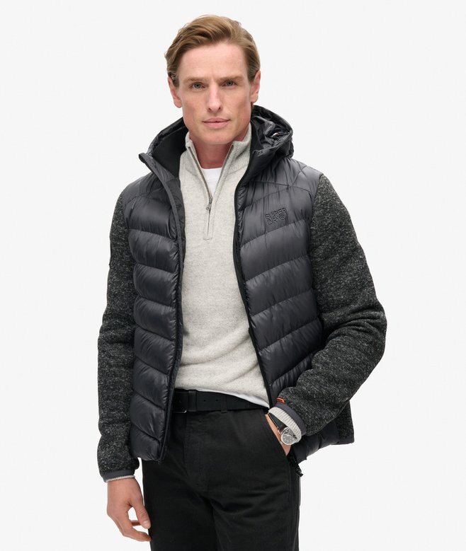 Hooded dzianinowa kurtka hybrydowa z kapturem Hooded dzianinowa kurtka hybrydowa z kapturem