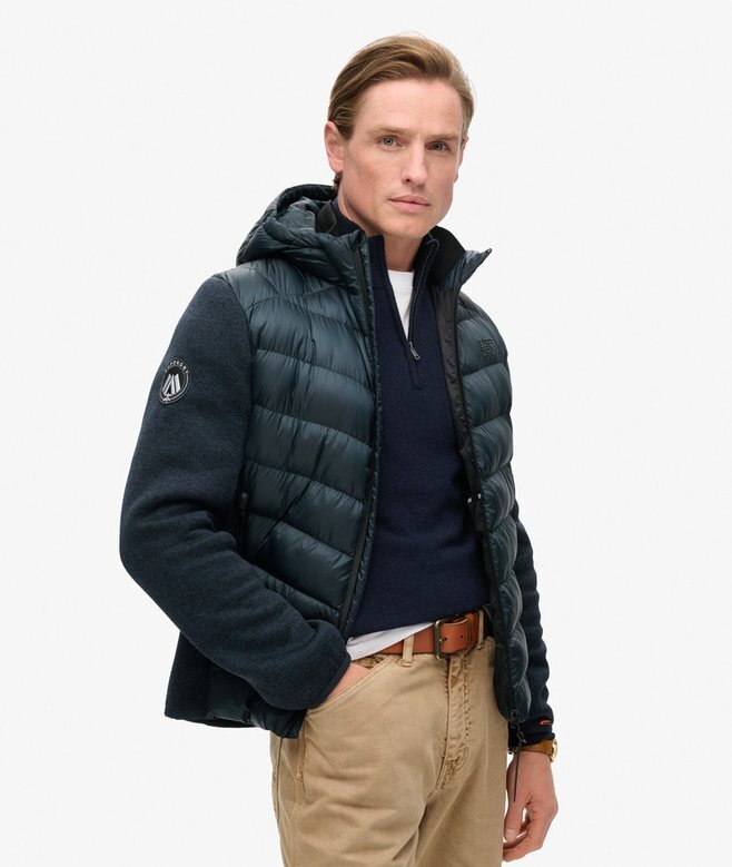 Hooded dzianinowa kurtka hybrydowa z kapturem Hooded dzianinowa kurtka hybrydowa z kapturem