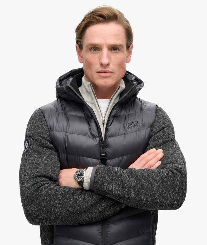 Hooded dzianinowa kurtka hybrydowa z kapturem Hooded dzianinowa kurtka hybrydowa z kapturem