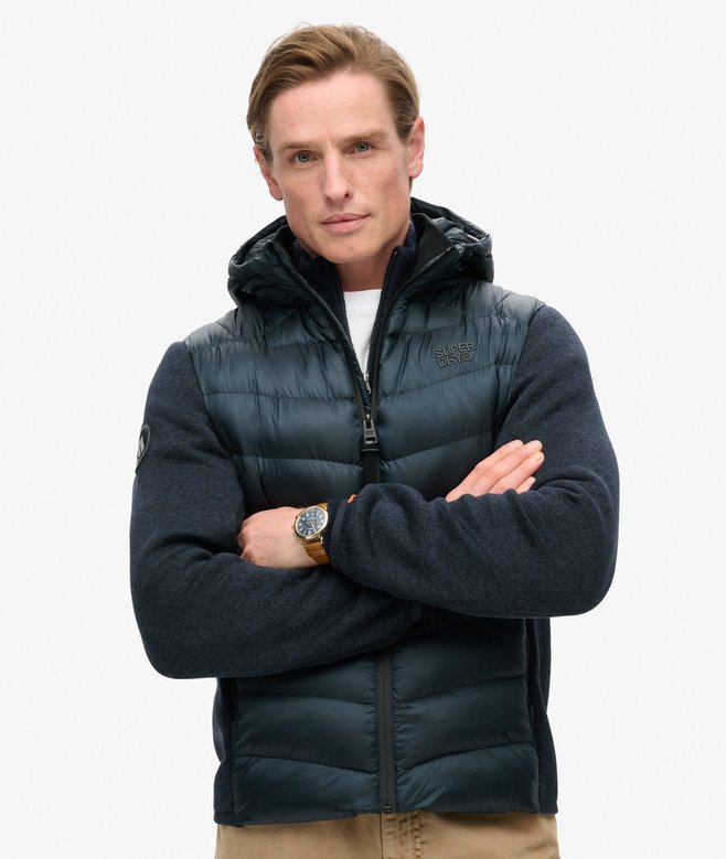 Hooded dzianinowa kurtka hybrydowa z kapturem Hooded dzianinowa kurtka hybrydowa z kapturem