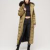 Hooded longline coat with faux fur hood Hooded longline coat with faux fur hood