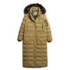 Hooded longline coat with faux fur hood Hooded longline coat with faux fur hood