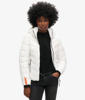 Hooded Microfibre Padded Jacket