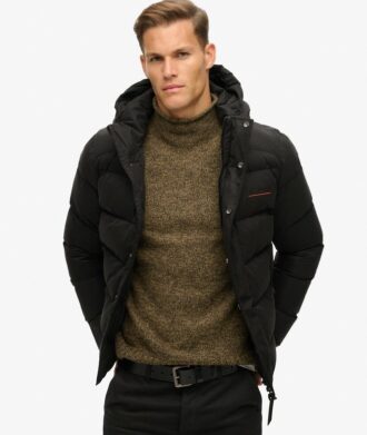 Hooded Microfibre Sport Puffer Jacket
