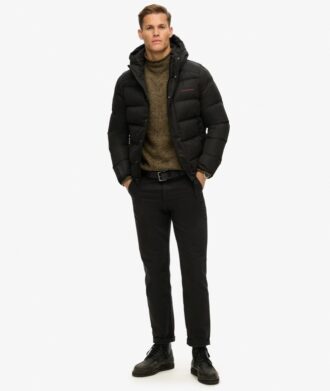 Hooded Microfibre Sport Puffer Jacket