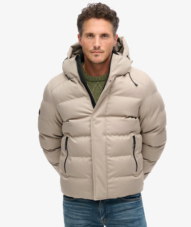 Hooded Tweed Puffer Jacket Hooded Tweed Puffer Jacket