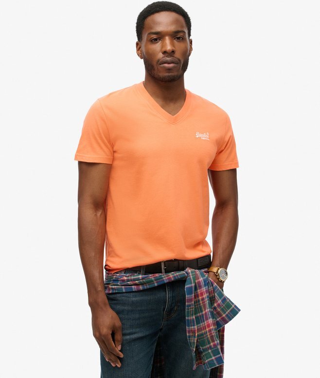 Koszula z dekoltem w serek z logo Organic Cotton Essential Koszula z dekoltem w serek z logo Organic Cotton Essential