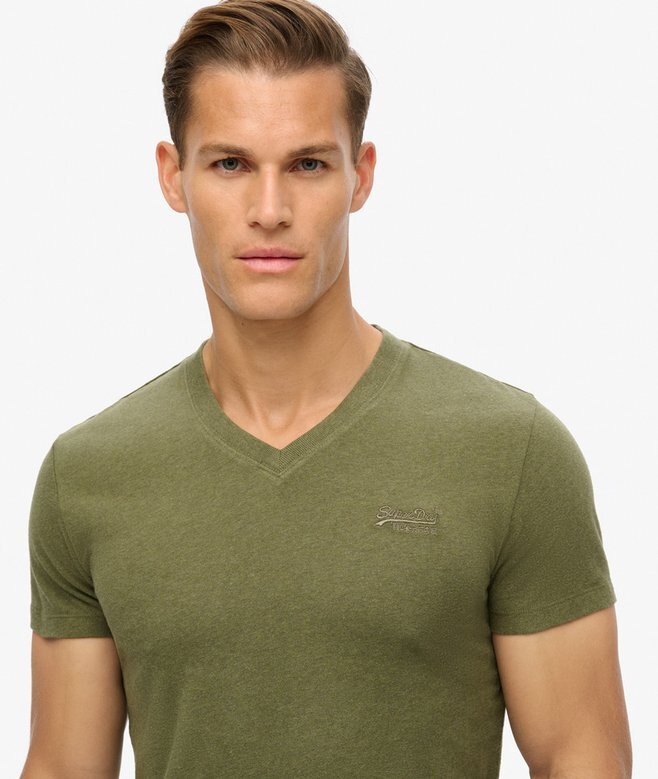 Koszula z dekoltem w serek z logo Organic Cotton Essential Koszula z dekoltem w serek z logo Organic Cotton Essential