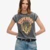 Koszula z nadrukiem w stylu rockowo-motocyklowym Koszula z nadrukiem w stylu rockowo-motocyklowym