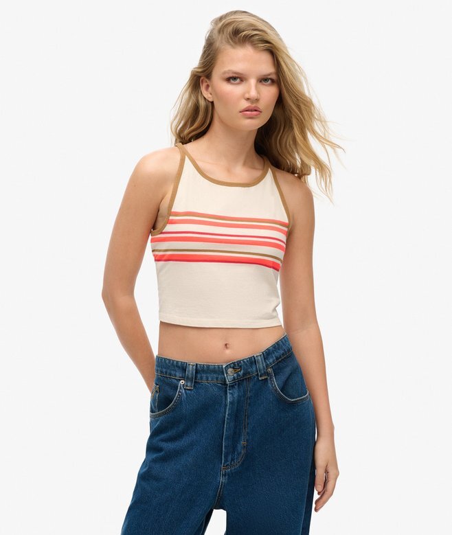 Koszulka bez rękawów w stylu Vintage z paskami Koszulka bez rękawów w stylu Vintage z paskami