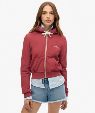 Krótka bluza z kapturem i zamkiem z logo Essential