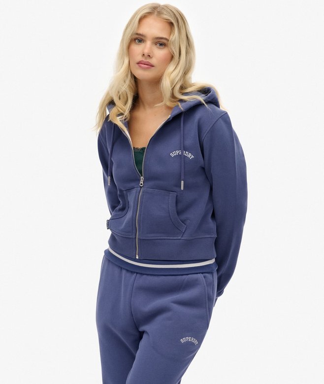 Krótka bluza z kapturem i zamkiem z logo Essential Krótka bluza z kapturem i zamkiem z logo Essential