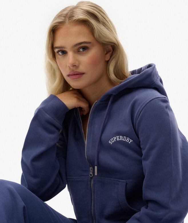 Krótka bluza z kapturem i zamkiem z logo Essential Krótka bluza z kapturem i zamkiem z logo Essential