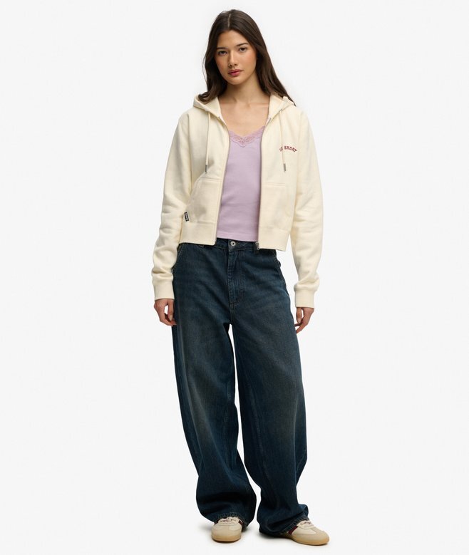 Krótka bluza z kapturem i zamkiem z logo Essential Krótka bluza z kapturem i zamkiem z logo Essential