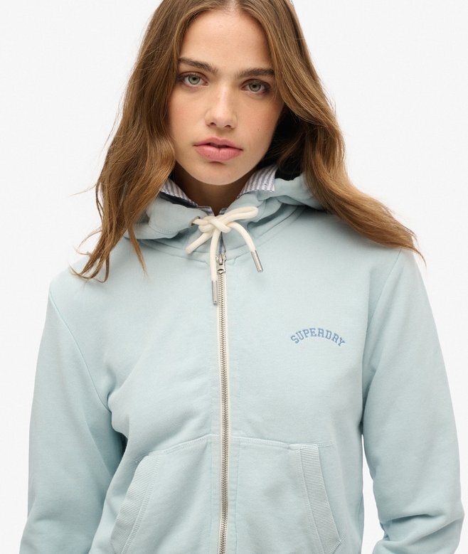 Krótka bluza z kapturem i zamkiem z logo Essential Krótka bluza z kapturem i zamkiem z logo Essential