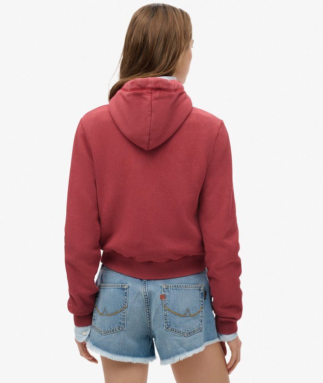 Krótka bluza z kapturem i zamkiem z logo Essential Krótka bluza z kapturem i zamkiem z logo Essential