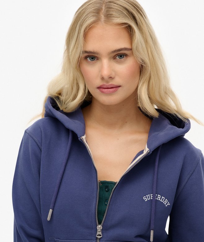 Krótka bluza z kapturem i zamkiem z logo Essential Krótka bluza z kapturem i zamkiem z logo Essential