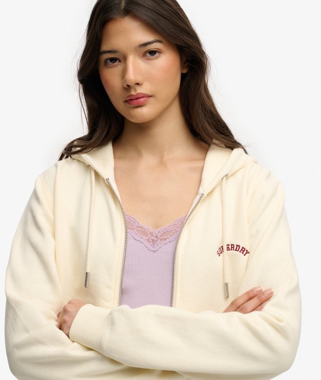 Krótka bluza z kapturem i zamkiem z logo Essential Krótka bluza z kapturem i zamkiem z logo Essential