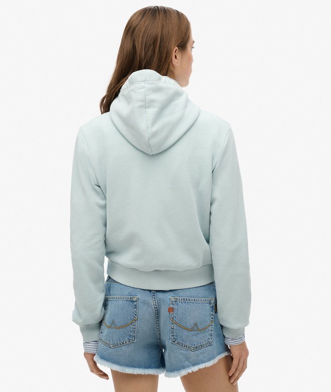 Krótka bluza z kapturem i zamkiem z logo Essential Krótka bluza z kapturem i zamkiem z logo Essential