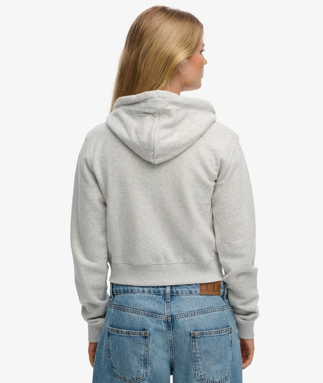 Krótka bluza z kapturem i zamkiem z logo Essential Krótka bluza z kapturem i zamkiem z logo Essential