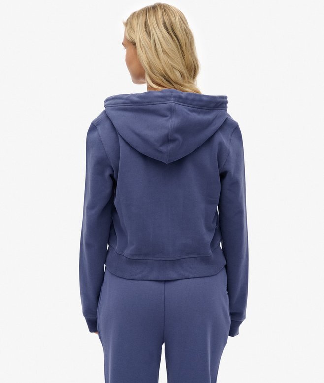 Krótka bluza z kapturem i zamkiem z logo Essential Krótka bluza z kapturem i zamkiem z logo Essential