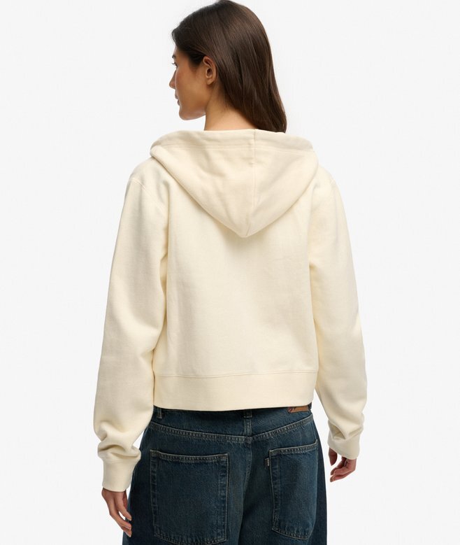 Krótka bluza z kapturem i zamkiem z logo Essential Krótka bluza z kapturem i zamkiem z logo Essential