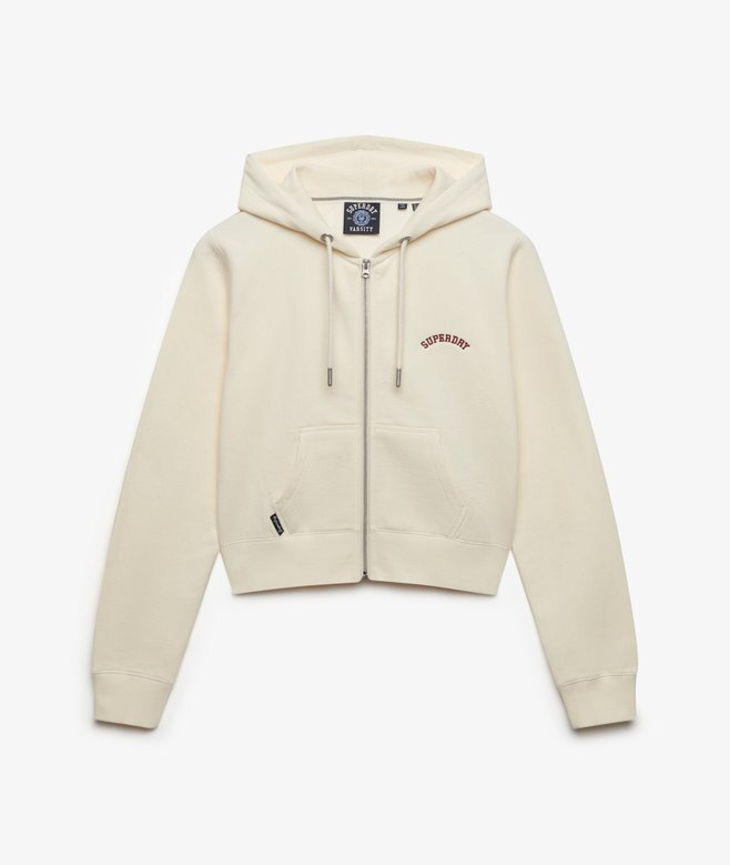 Krótka bluza z kapturem i zamkiem z logo Essential Krótka bluza z kapturem i zamkiem z logo Essential