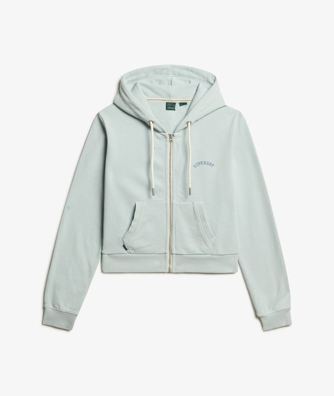 Krótka bluza z kapturem i zamkiem z logo Essential Krótka bluza z kapturem i zamkiem z logo Essential