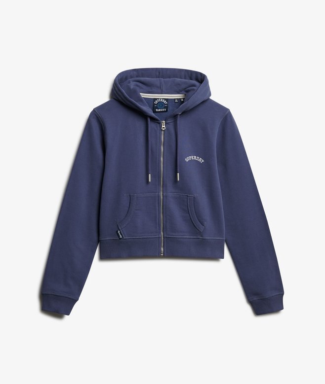 Krótka bluza z kapturem i zamkiem z logo Essential Krótka bluza z kapturem i zamkiem z logo Essential