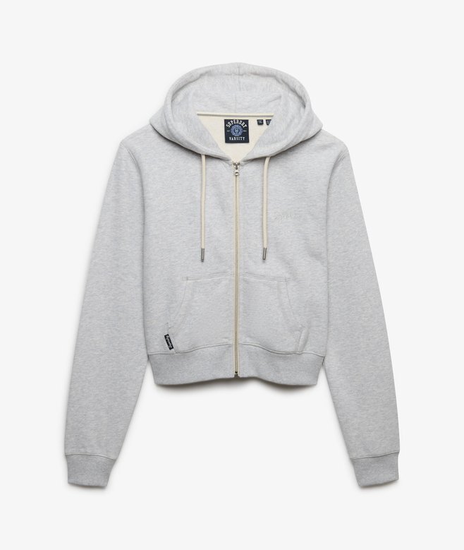 Krótka bluza z kapturem i zamkiem z logo Essential Krótka bluza z kapturem i zamkiem z logo Essential